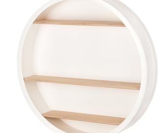 Modern Round Nursery Shelf: Plywood Kids Room Decor