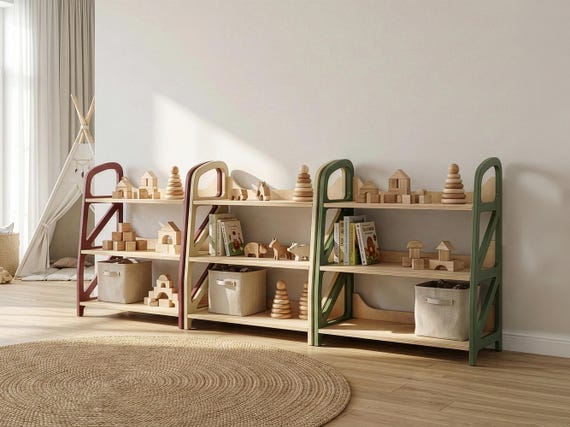 Toy Storage – Montessori Shelf – Nursery Furniture for Kids Play Corner & Reading Nook