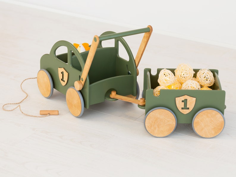 Kids Toy Box with Wheels | Wooden Baby Wagon | Pull Toy Wagon for Girl | Personalized Baby Girl Pull Toy Box | Montessori Toy | Pull Toy wit Wheels | Custom Toy with Name | Handmade Baby Girl Gift | First Birthday Gift for Girl | Montessori Baby Toy