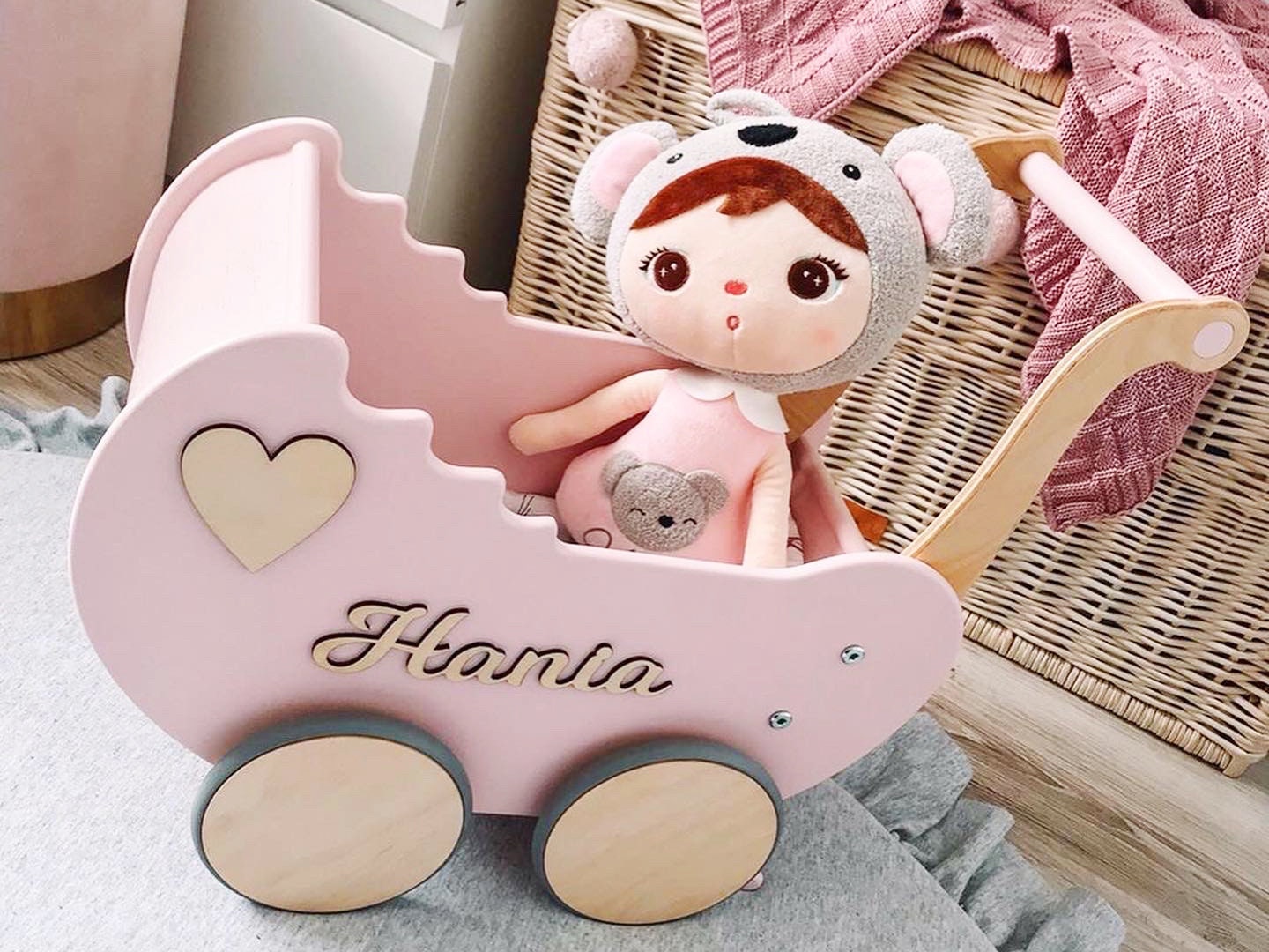 Poussette en bois pour bébés, jouet à pousser, marchettes, chariot