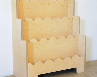 Montessori Wooden Bookshelf: Handmade 3-Tier Nursery Shelf & Toy Organizer