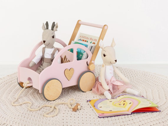 Custom Push & Pull Toy Car for Baby Girl - First Road Powder Pink