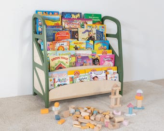 Montessori Bookshelf: Personalized Plywood Bookcase - Toddler Room Storage