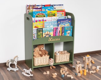 Personalized Kids Bookshelf: Front Facing Nursery Book Display
