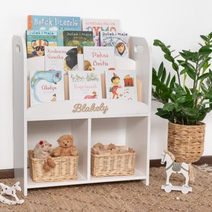 Étagère frontale pour salle de jeux Montessori, bibliothèque en bois inspirante pour chambre d'enfant, bibliothèque pour tout-petits, idée de présentoir de livre pour chambre d'enfant