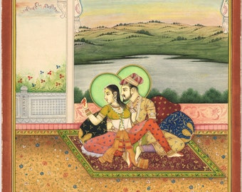 インド・マハラジャ絵画5点セット/額装入り インド・マハラジャ絵画5点セット/額装入り