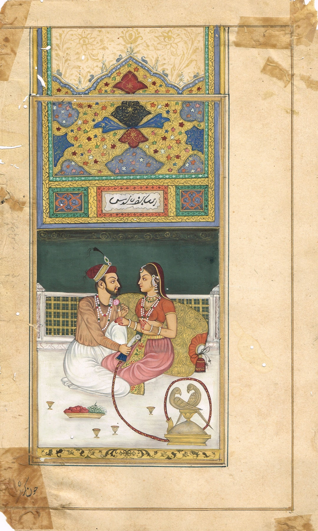 ムガル帝国の細密画：シャー・ジャハーンとムムターズ・マハルの絵画