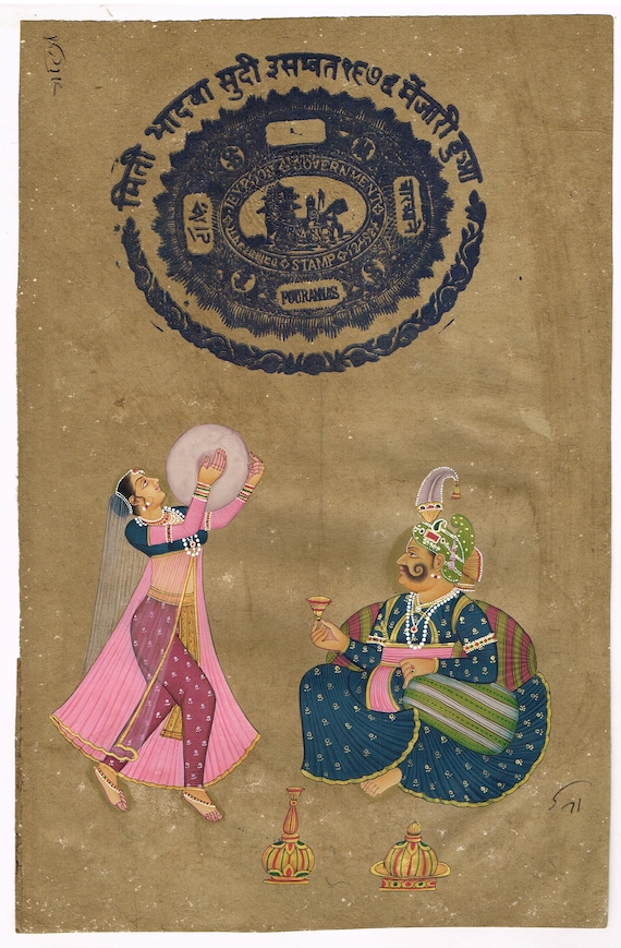Handmade Indian Miniature Painting of Maharaja Sawai Madho Singh