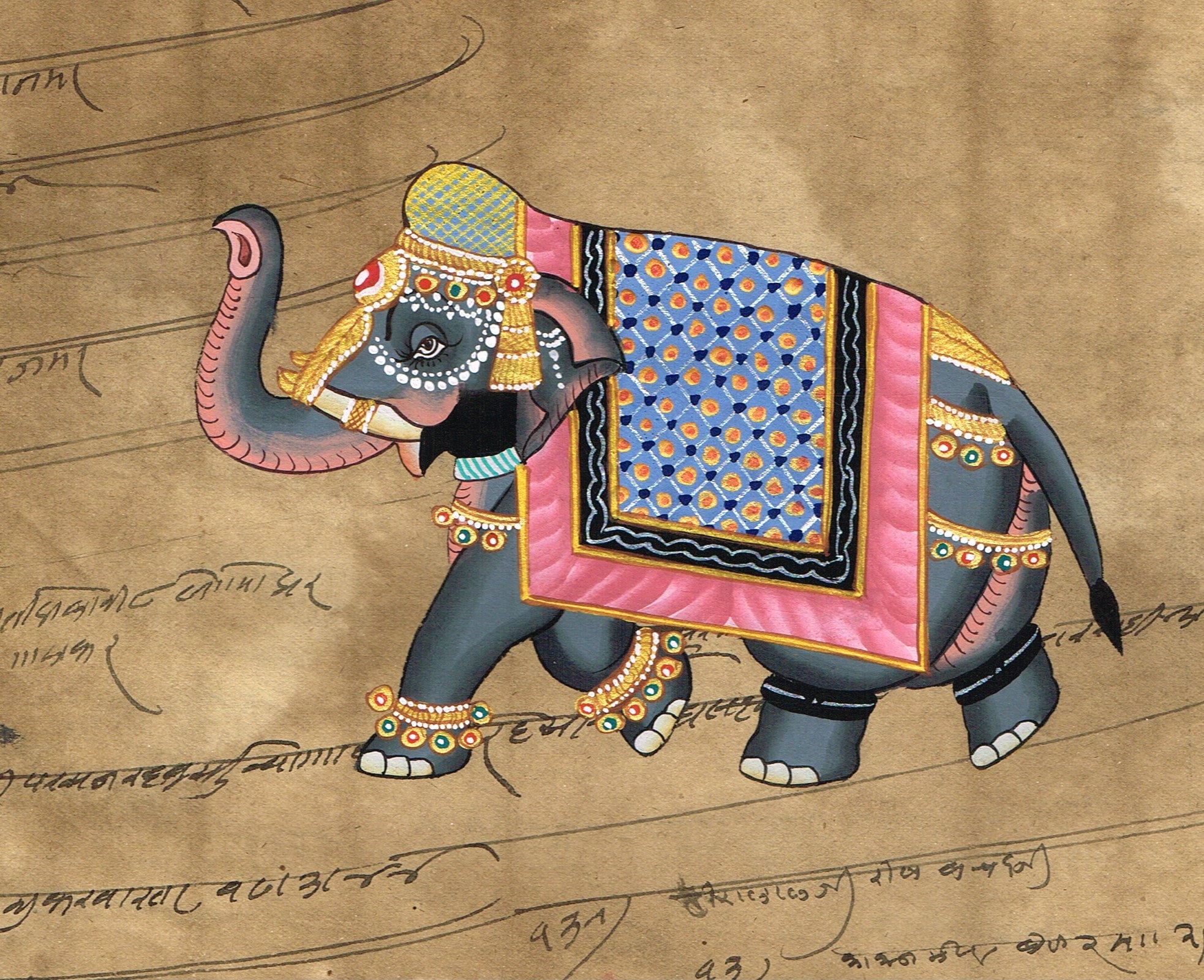 Handgemaakt miniatuurschilderij olifant: steenkleuren op oud  postzegelpapier - Etsy België, image size:1966x1601