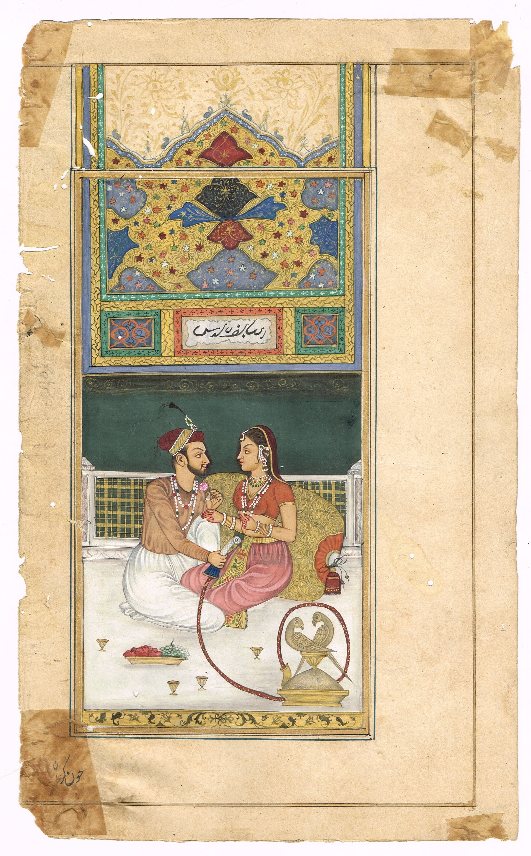 ムガル帝国の細密画：シャー・ジャハーンとムムターズ・マハルの絵画