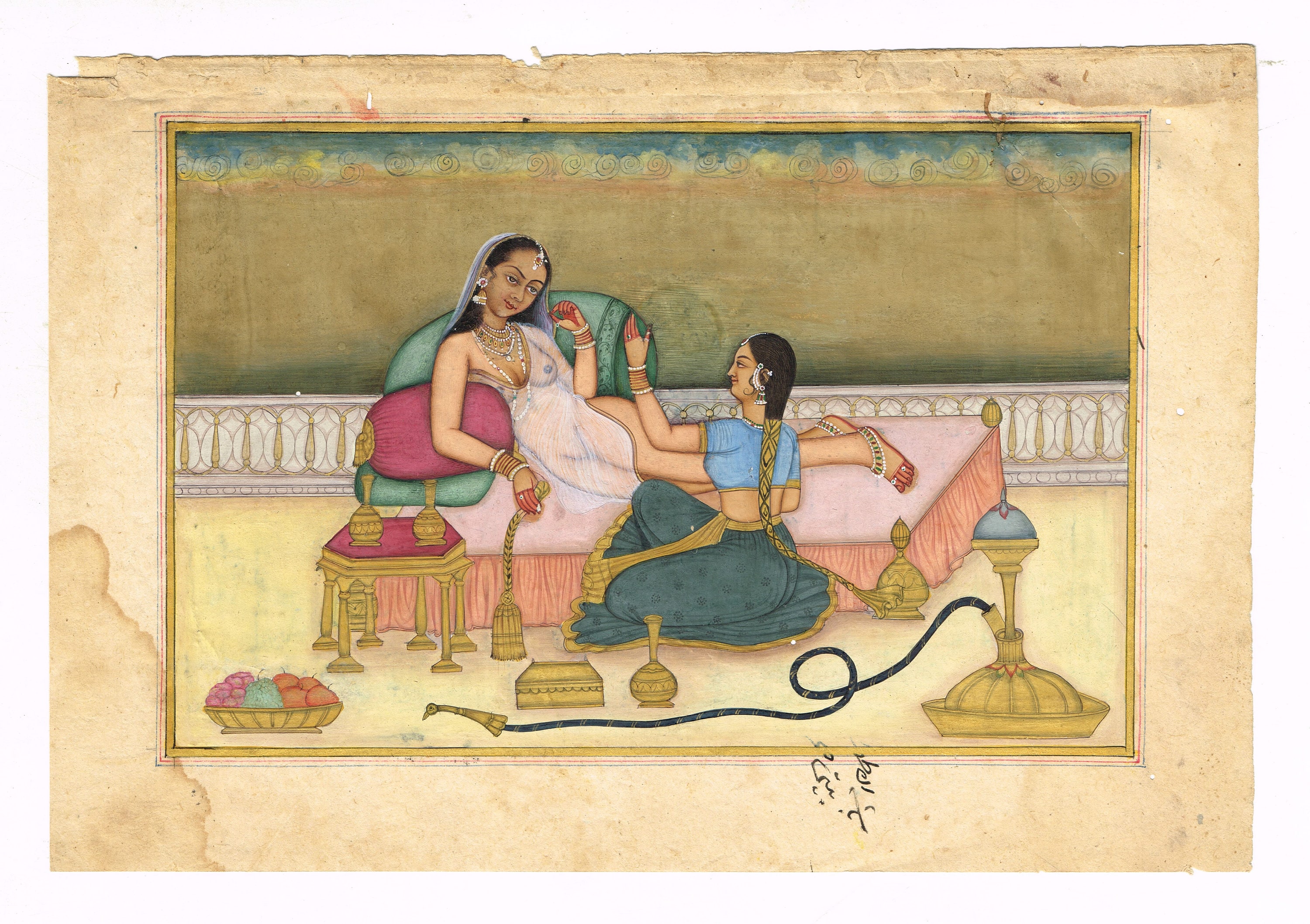 インドの伝統的な絵画 王族の行列