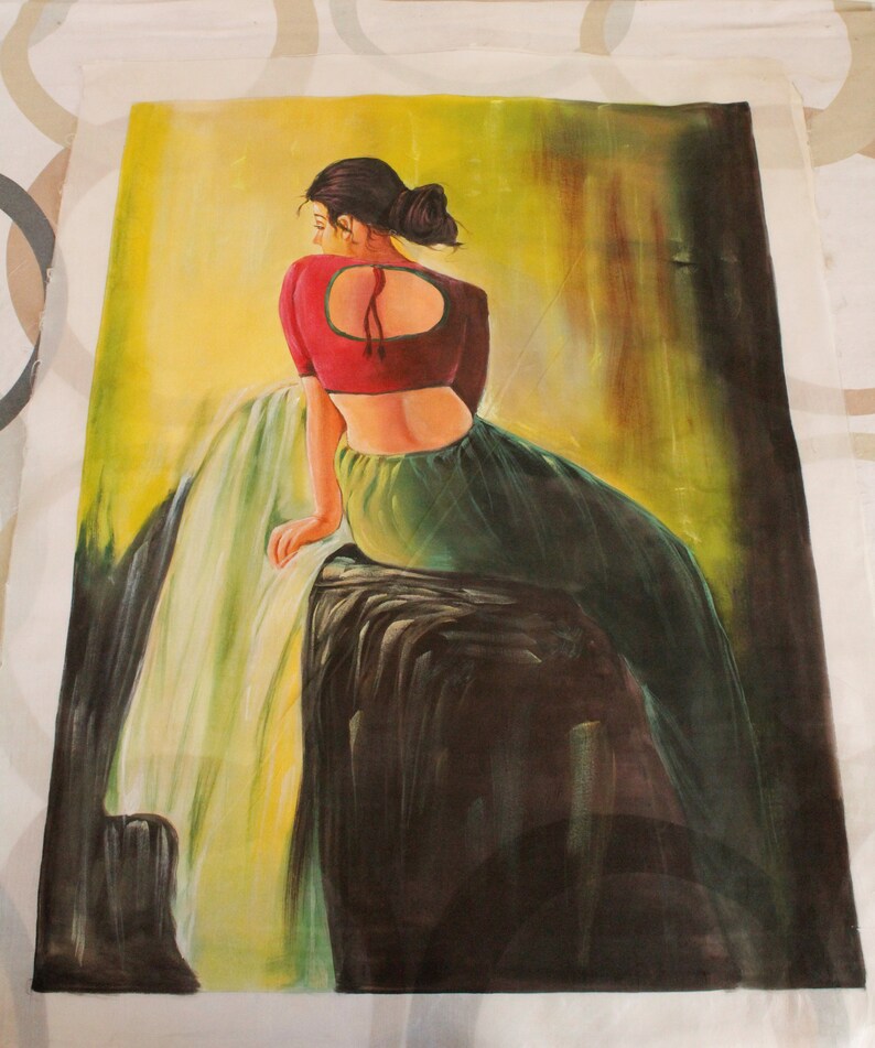 Handmade Realistic Art of Indian Lady Painting Watercolor on Etsy
