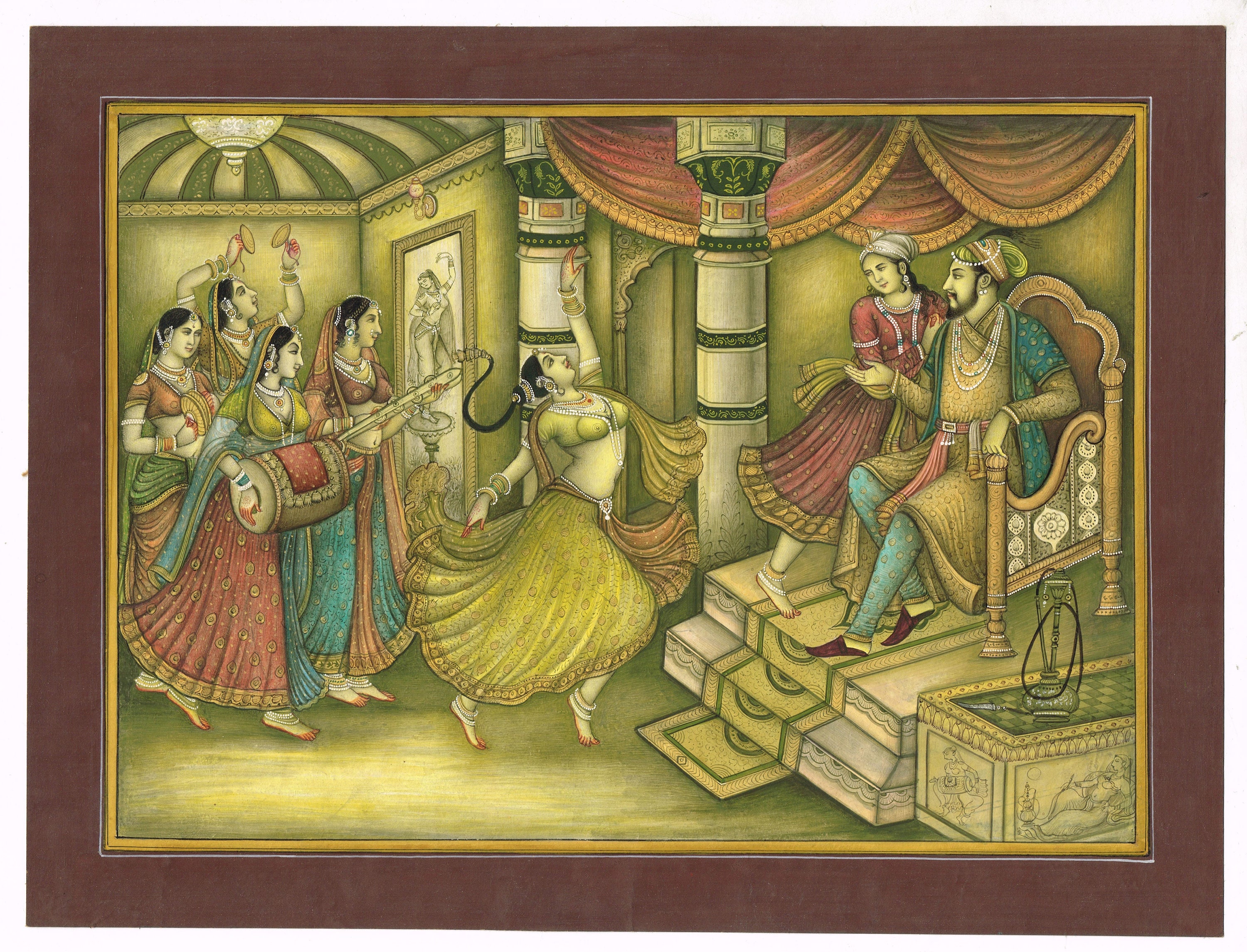 Mughal Miniature Painting of King Shahjahan & Queen Mumtaz - Etsy