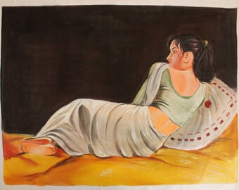 インド ミニアチュール画 サインあり 伝統的な女性の絵画