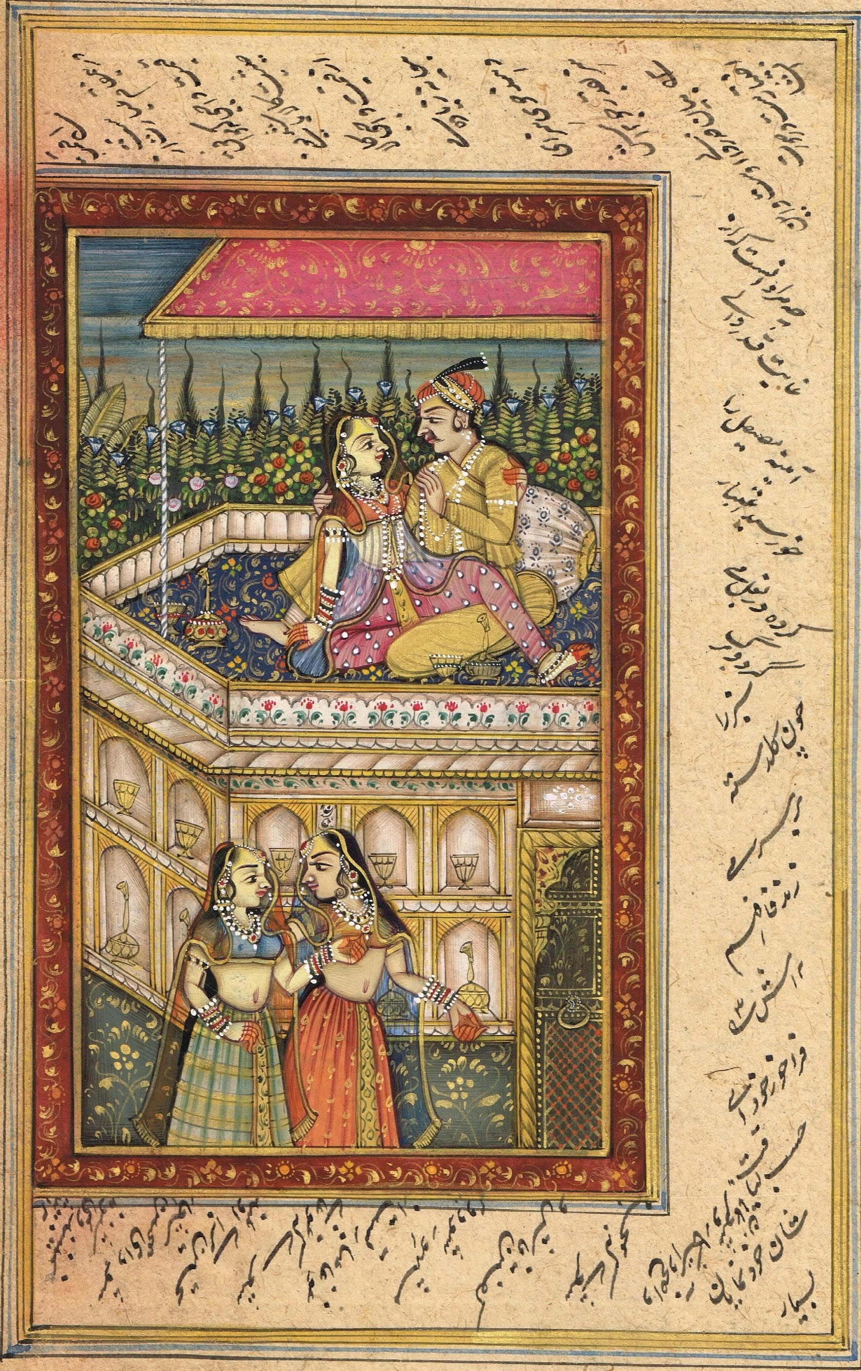 アンティーク◆ムガル帝国の細密画＊印Miniature Old Painting ヴィンテージムガル帝国の細密画：皇帝と皇后の紙絵（6x9.5） - Etsy 日本