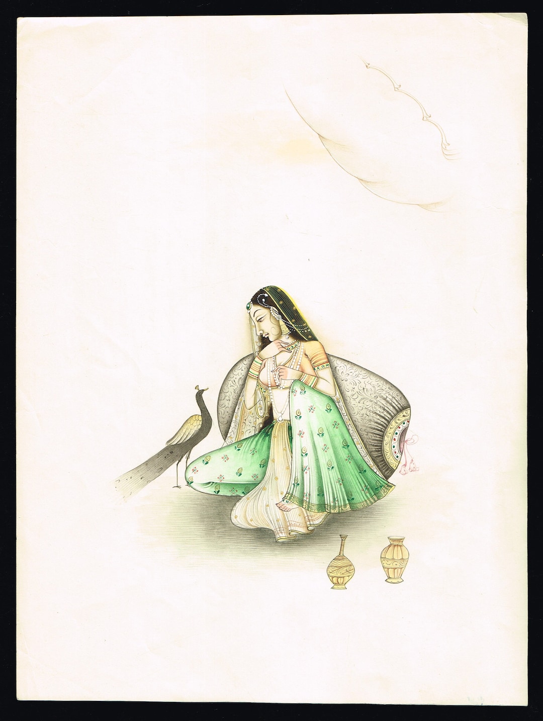 Handmade Indian Folk Art Painting of Rajput Queen Fine Art on Etsy