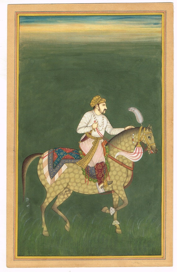Indian Miniature Painting of Mughal Emperor Jahangir on Etsy
