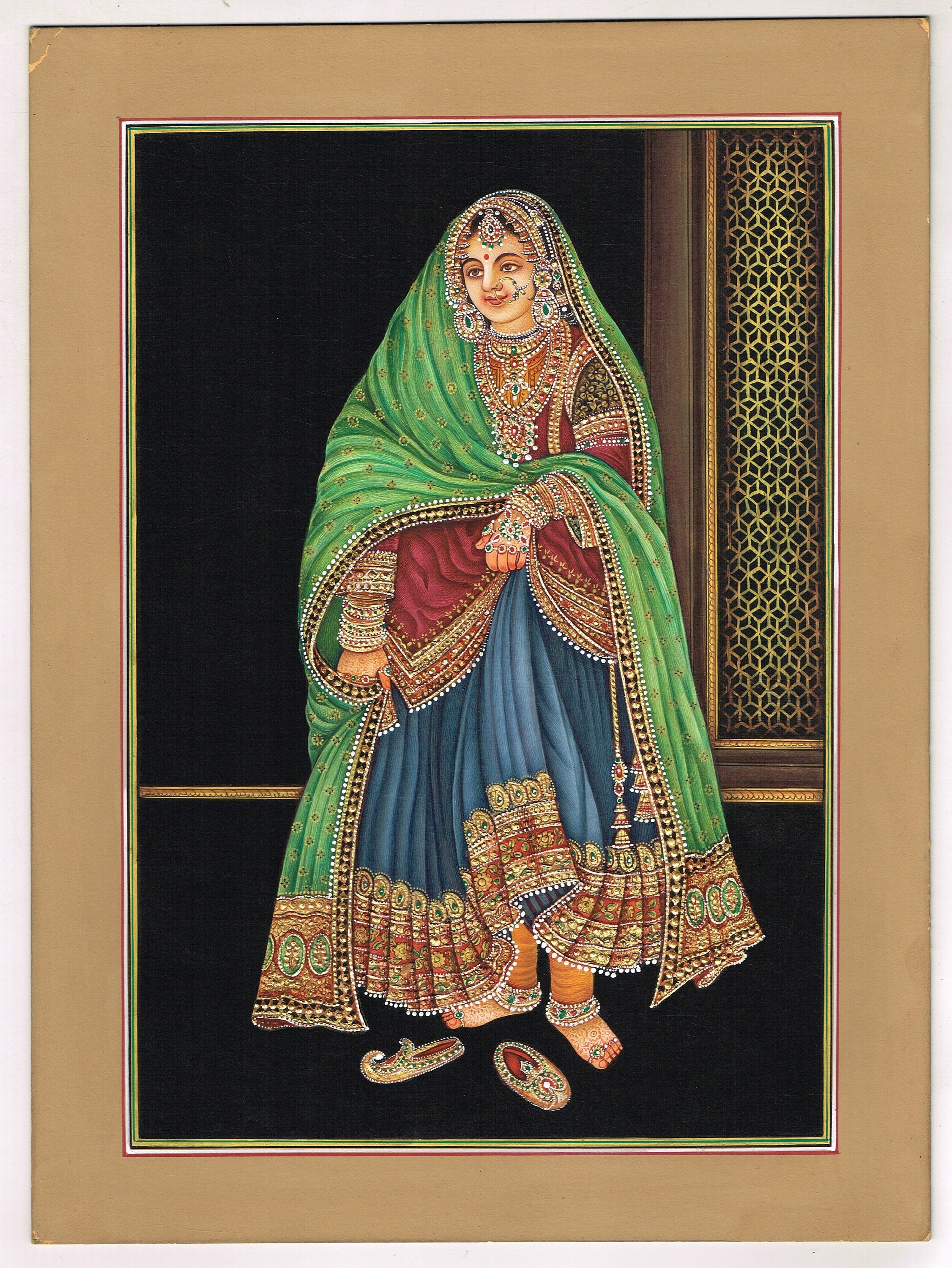 Indian Miniature Lady Painting of Amritsari Lady of Punjab Fine