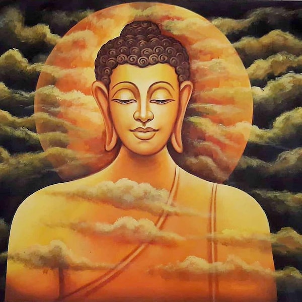 Buddha Wandbehang Auf Samtstoff – Gesegneter Lord Buddha & Indische Götter Darstellung, 20x28 Zoll, Ideal Für Meditationsecke