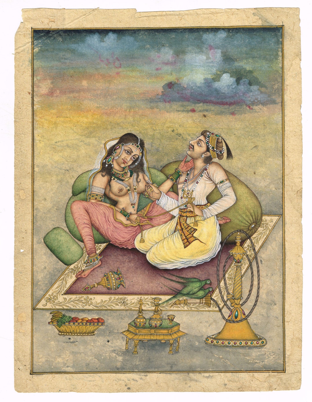 Old Indian Erotic Art of Mughal Era Hand Made Mughal - Etsy Australia