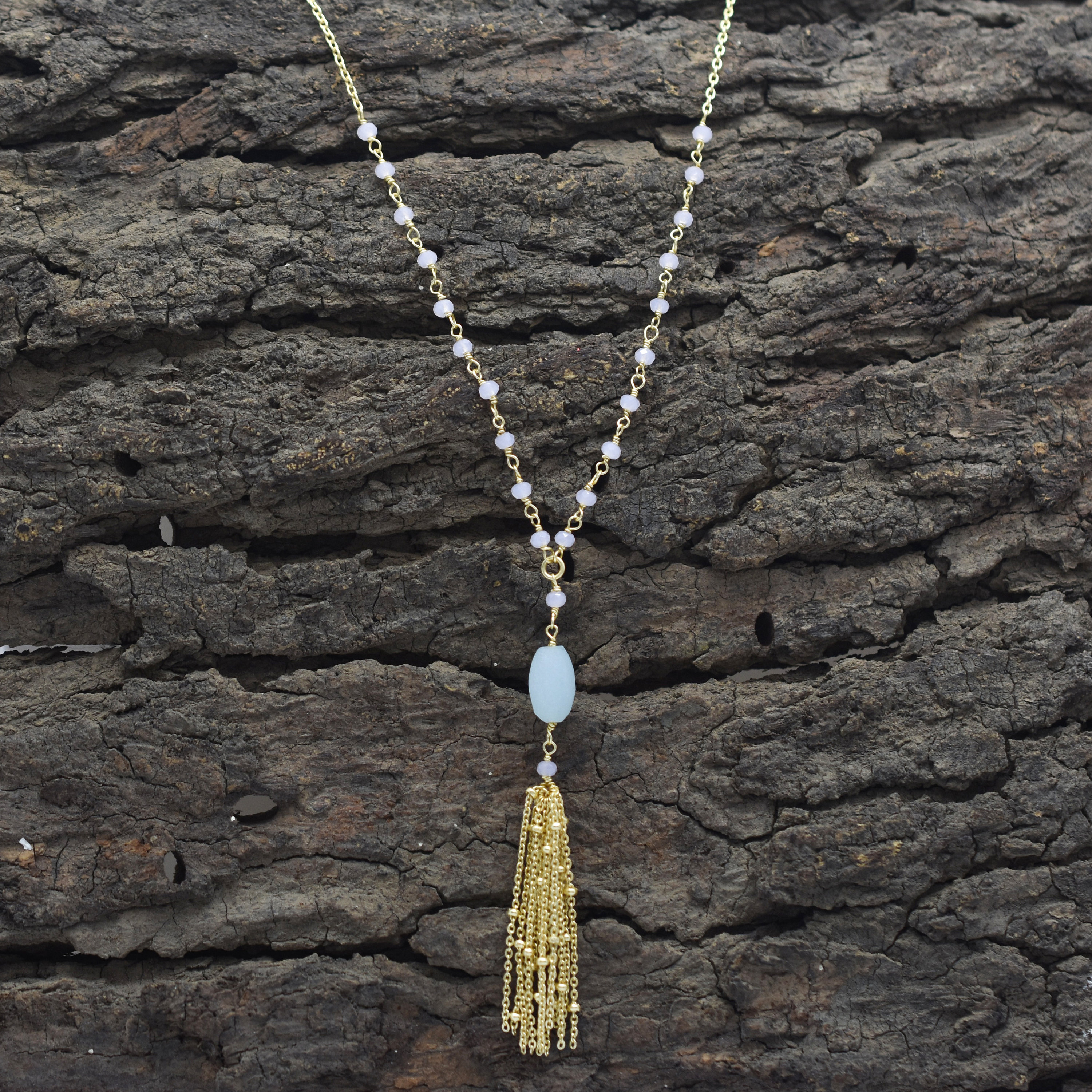 Fringe Necklaces Multi Gemstone Necklaces Brass Silver Etsy