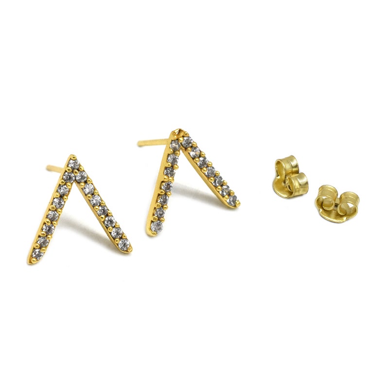 gifts for her handmade jewelry statement earringsFree Shipping gifts jewelry gold plated jewelry White Cz earrings brass earrings