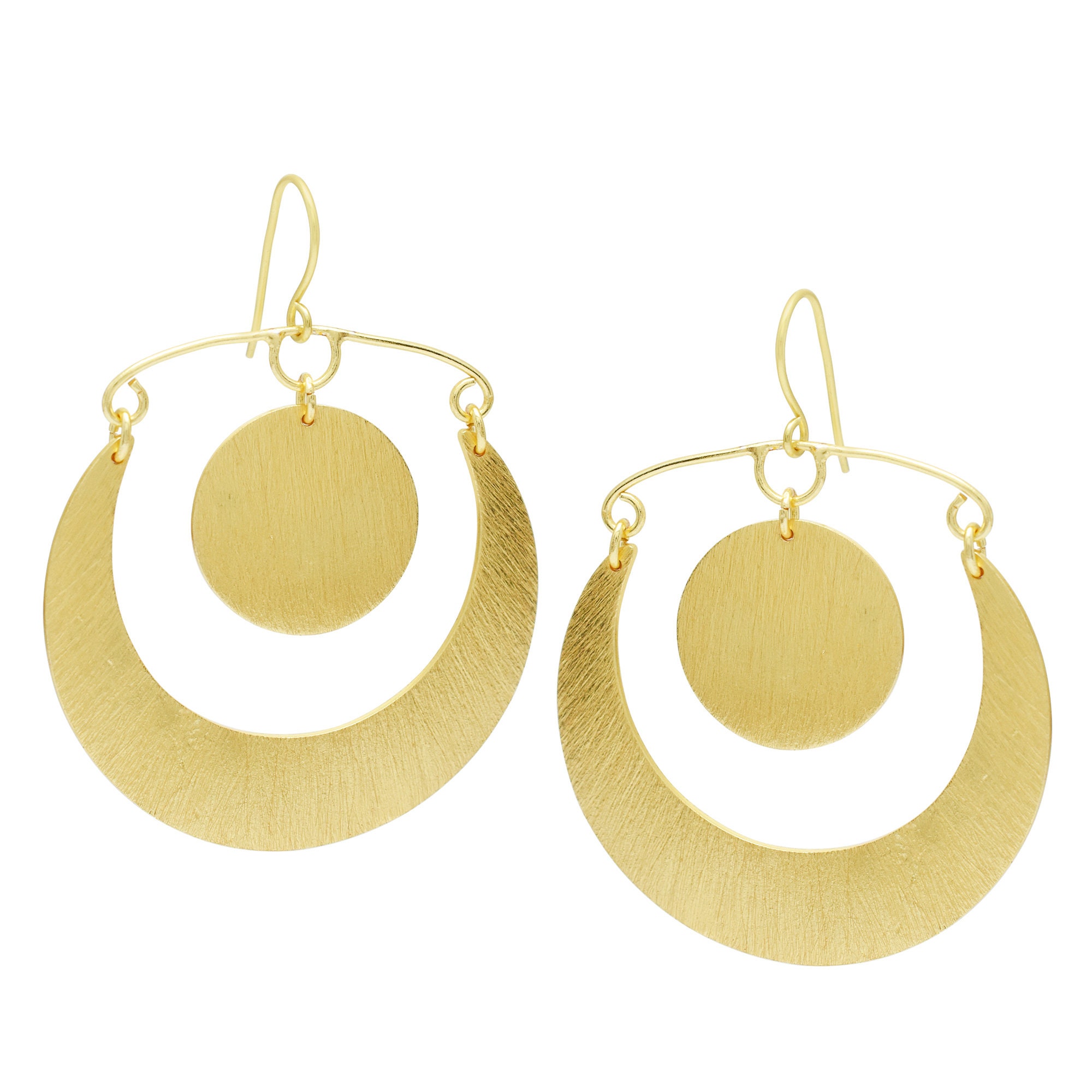 Big statement earring horn earring biggest earring brass Etsy