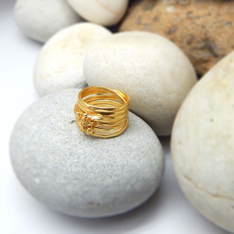 Gift For him handmade by VcollectionJewelry gold plated rings brass rings Beads rings Gifts for mom handmade rings gifts for her