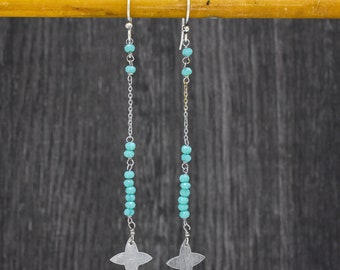 Aqua chalcedony earring Silver dangle earrings, handmade earring, Gifts jewelry, Gifts for women, Mother's Day Gift