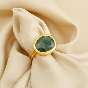 Handmade Emerald Ring: 925 Sterling Silver Statement Jewelry