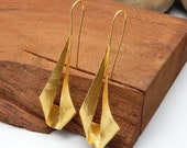 Hammered Earrings, Unique Brass earrings, Fashion Earring, Gold, silver plated, Handmade Jewelry set, statement jewelry