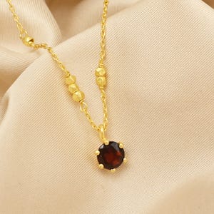 925 Sterling Silver Garnet Gemstone Necklaces, Garnet Minimalist Necklace, Metal Beads Designer Necklace, Gifts Jewelry, Gifts For Her