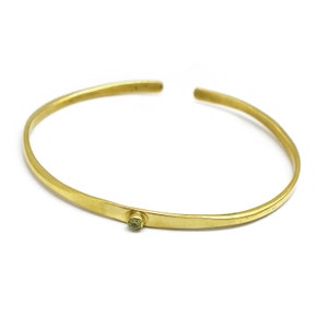 Multi Gemstone Adjustable Bangle Bracelet - Handcrafted Elegant Gold Plated Brass Jewelry - Open Cuff Bangles Bracelets - Gifts For Her
