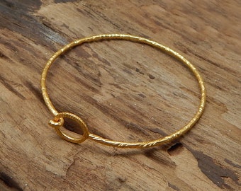 Texture Brass Bracelet - Oxidized and Gold Plated | Handcrafted Statement Jewelry Mother's Day Gift