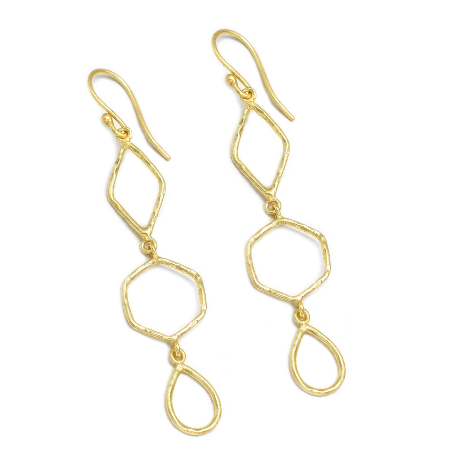 Dangle Earring 22k Gold Plated 925 Hallmark Jewelry Texture Etsy