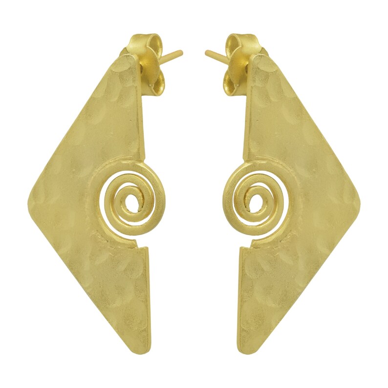 gold plated jewelry unique jewelry gifts for her Texture earrings stud earrings handmade jewelry statement jewelry brass earrings
