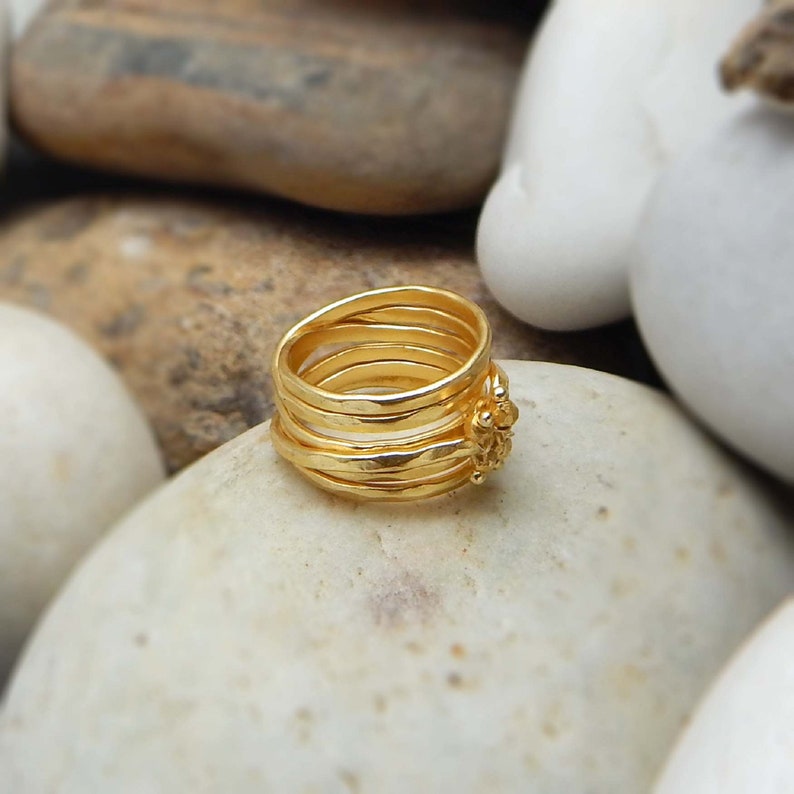 Gift For him handmade by VcollectionJewelry gold plated rings brass rings Beads rings Gifts for mom handmade rings gifts for her