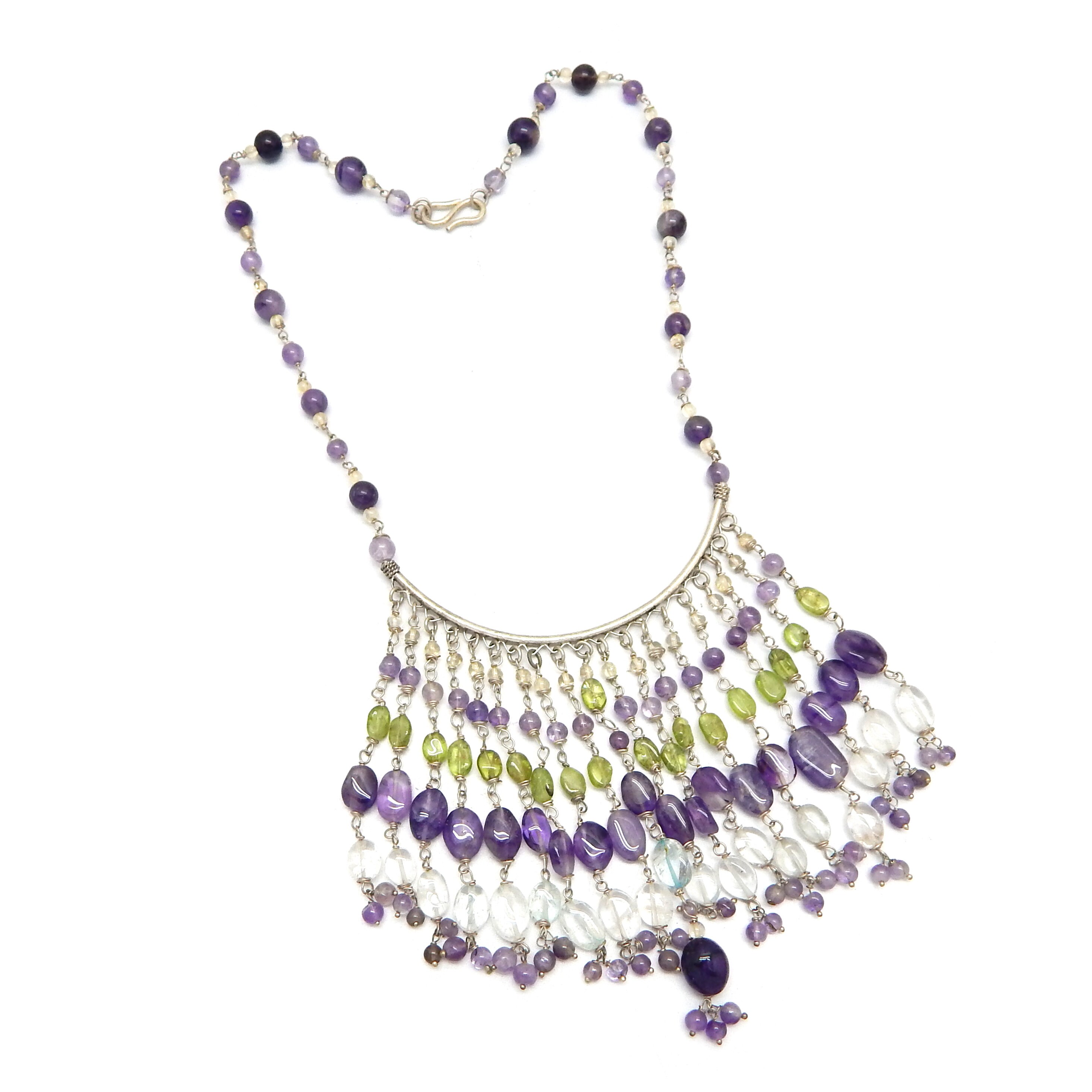 925 Sterling Silver Multi Gemstone Necklaces Handmade Etsy UK