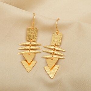 Hammered Designer Dangle Earring | Handmade Dainty Earrings | Brass Statement Jewelry | Unique Earrings | Gifts For Her | Gifts For Women