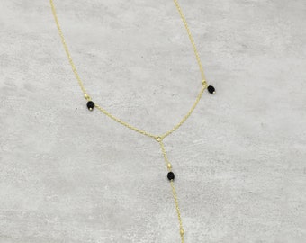 Y Drop necklaces gemstone necklaces, brass necklaces, gold plated jewelry, women accessory, women gifts, gifts for her,, Mother's Day Gift