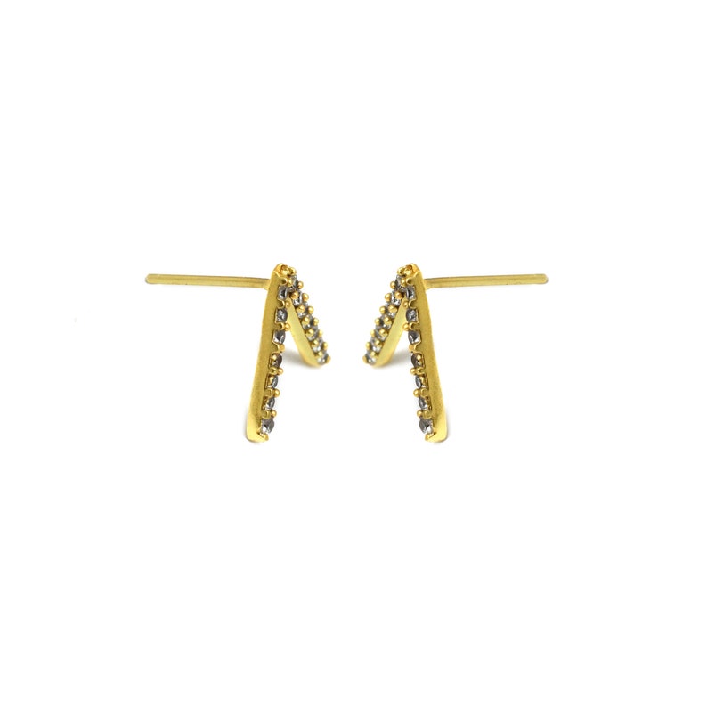 gifts for her handmade jewelry statement earringsFree Shipping gifts jewelry gold plated jewelry White Cz earrings brass earrings