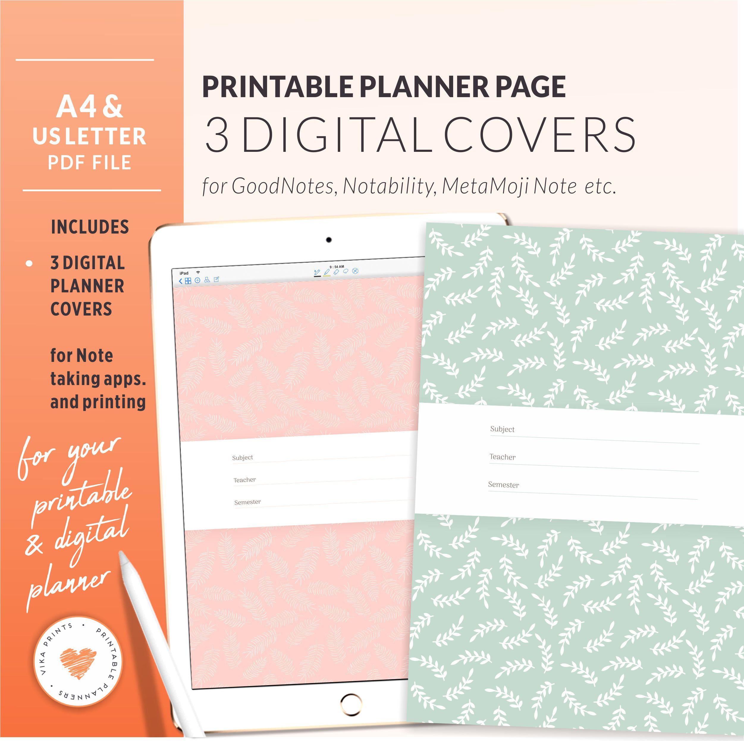 Digital planner cover Goodnotes Etsy