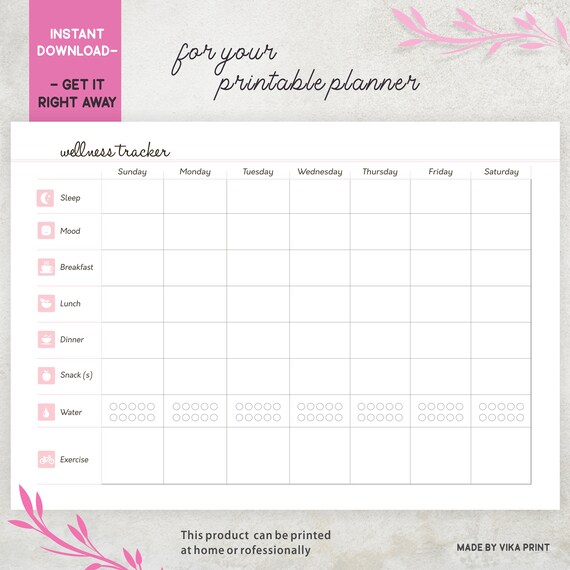 Wellness Tracker Selfcare Journal Wellnes Planner Healt And Fitness Planner Weekly Meal Planner Printable Digital Planner Exercise Log Wellness Tracker Selfcare Journal Wellnes Planner Healt And Fitness Planner Weekly Meal Planner Printable Digital Planner Exercise Log