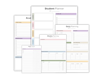 Agenda per studenti accademici / Organizzatore settimanale, mensile e giornaliero (download digitale)