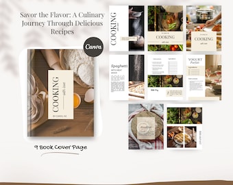 Assapora il sapore: un viaggio culinario attraverso deliziose ricette / Modelli Canva per ebook / Modelli di fogli di lavoro