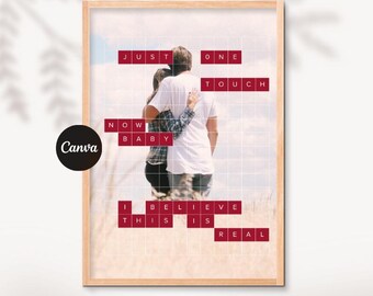 Puzzle in scatola, collage fotografico modificabile per il primo anniversario, calendario dei ricordi mensile personalizzato, regalo personalizzato