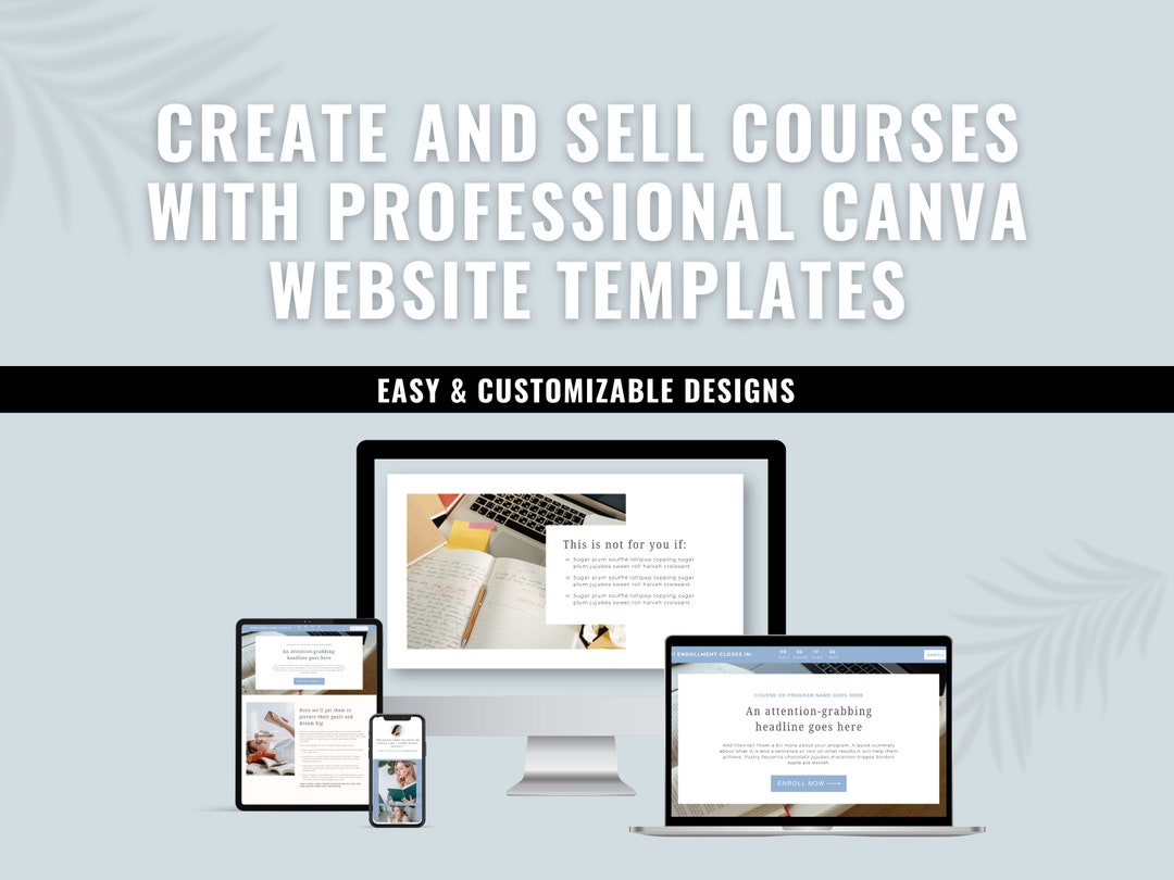 Create and Sell Courses With Professional Canva Website Templates ...