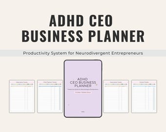Planner aziendale per CEO con ADHD / Sistema di produttività per imprenditori neurodivergenti / Modello Canva stampabile e modificabile