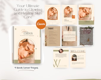 Modello Canva per eBook sulla cura della pelle / Guida per una pelle sana PLR MRR (download digitale)