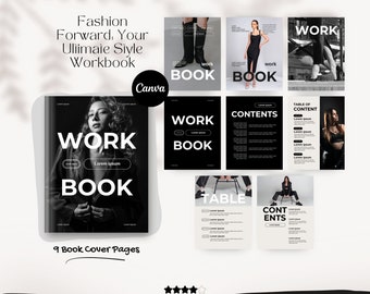 Fashion Forward: il tuo quaderno di lavoro definitivo sullo stile / Modelli di quaderni di lavoro modificabili Canva